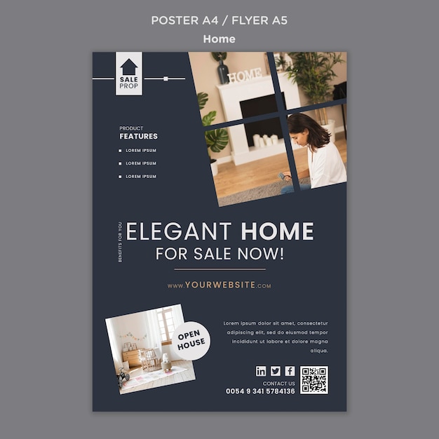 Vertical Poster Template for Your Dream Home – Free Download