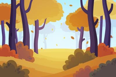 Autumn Landscape Vector Template – Free to Download