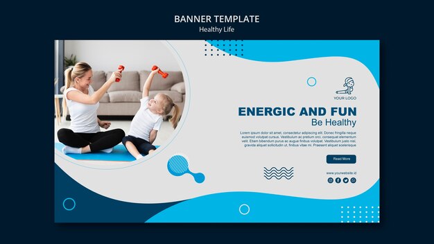 Healthy Life Concept Banner Template – Free Download