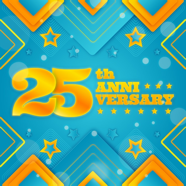 Gradient 25th Anniversary or Birthday Card – Free Download