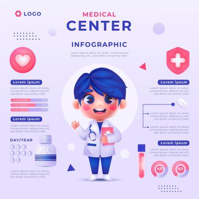 Gradient Medical Center Infographic Template – Free Download