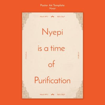 Nyepi Flat Design Poster and Flyer Template – Free Download