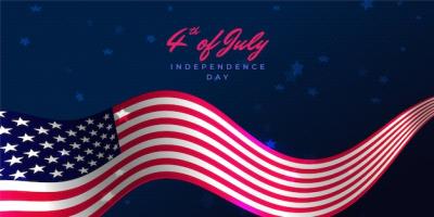 Gradient 4th of July Horizontal Banner – Free Download