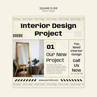 Interior Design Square Flyer – Free Download