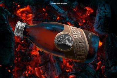 Beer Bottle on Burning Hot Coal Mockup Scene – Free Download