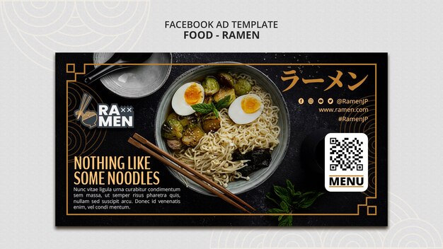 Flat Design Asian Food Template – Free Download