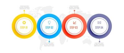 Four Steps Circular Business Infographic Template Design – Free Download