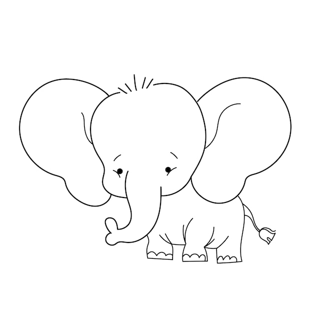 Hand Drawn Elephant Outline Illustration – Free Download