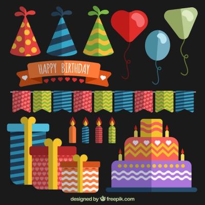 Colorful Birthday Decorations with Balloons – Free Download