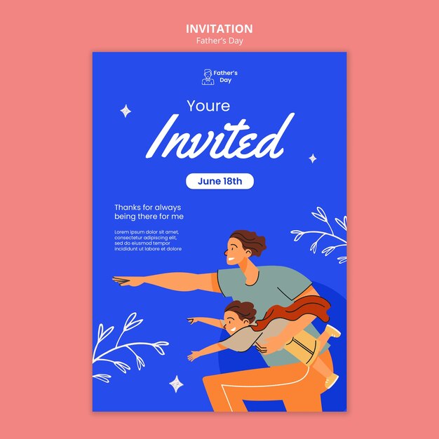 Father’s Day Celebration Invitation Template – Free Download