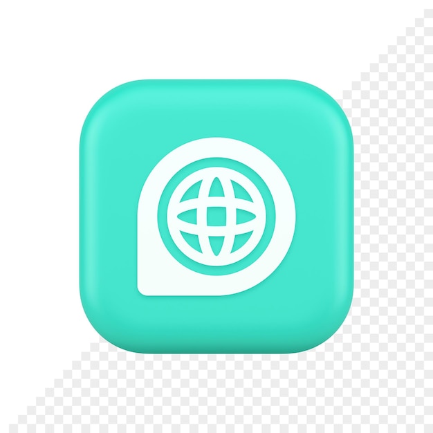 3D Icon of Internet Access Connection Pointer Button – Free Download