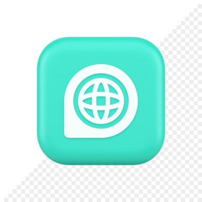 3D Icon of Internet Access Connection Pointer Button – Free Download