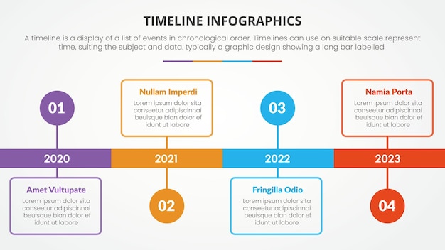 Timeline Infographic Concept for Slide Presentation with 4 Point List – Free to Download