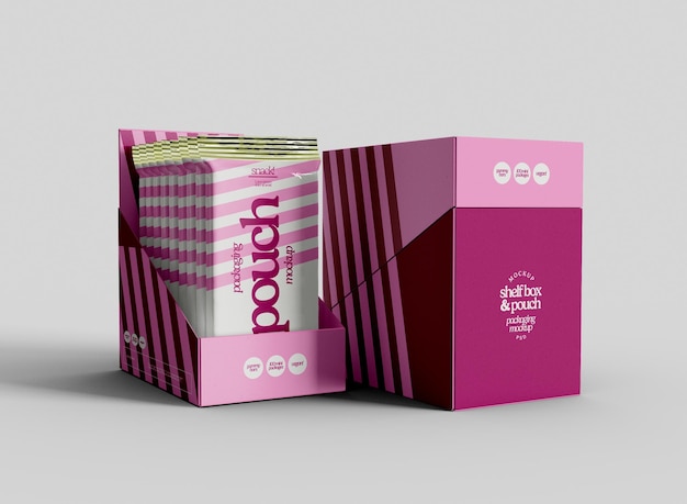 Display Box with Pouches Mockup – Free Stock Photo for Download