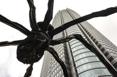 Low Angle Closeup of the Spider Statue by Mori Tower in Tokyo, Japan – Free Download