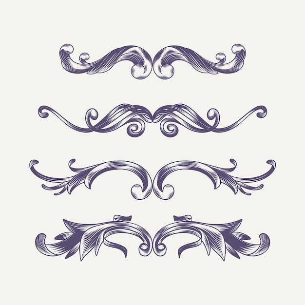 Hand Drawn Engraved Baroque Elements and Decoration – Free to Download