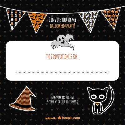 Halloween Invitation with Garlands – Free Download