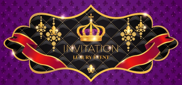 Luxury Crown Horizontal Invitation – Free Download, Free Stock Photo