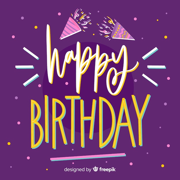 Colorful Happy Birthday Lettering – Free Download