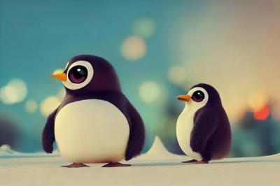 Cute Penguins in the Snow – Free Stock Photo for Download