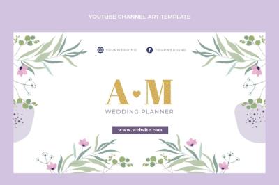 Hand Drawn Flat Wedding Planner YouTube Channel Art – Free Download