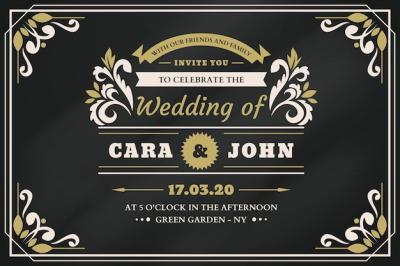 Retro Wedding Invitation – Free Download