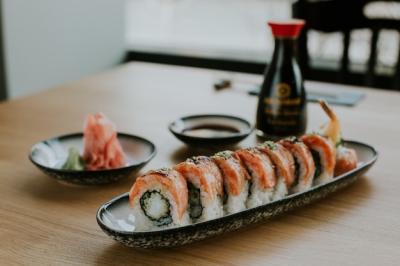 High Angle Shot of Sushi and Ingredients on a Table – Free Download