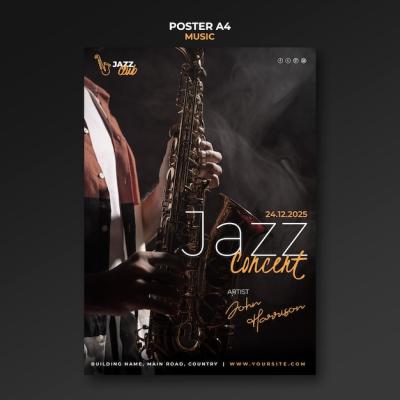 Jazz Concert Print Template – Free Download