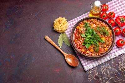 Delicious Cooked Vegetables Sauce Meal with Tomatoes – Free Download