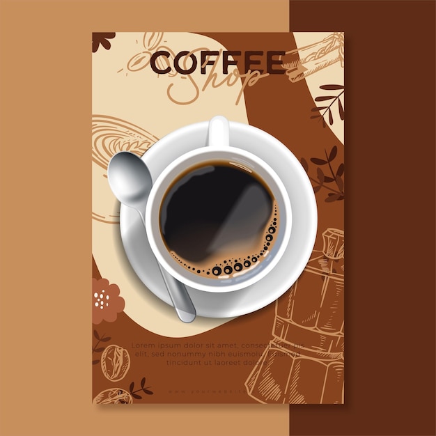 Coffee Shop Flyer Vertical Design – Free Download