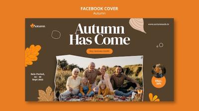 Autumn-themed Flat Design Template – Free Download