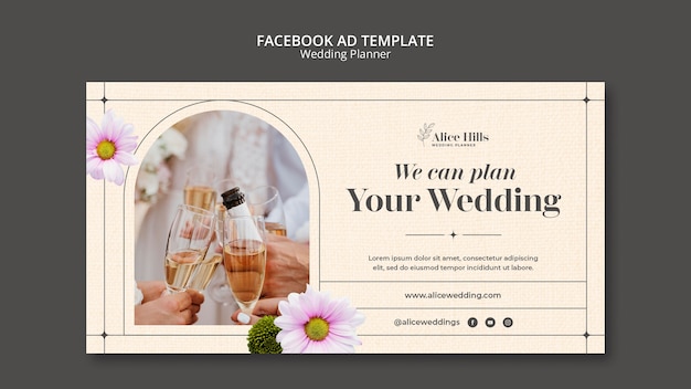 Floral Wedding Planner Facebook Template – Free Download