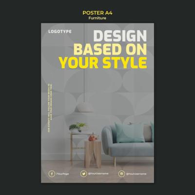 Poster Template for Interior Design Company – Free Download