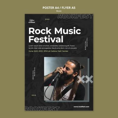 Rock Music Festival Flyer Template for Free Download