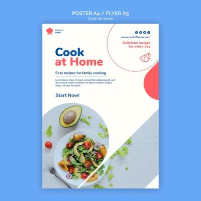 Cook at Home Concept Poster Template – Free Download, Free Stock Photo