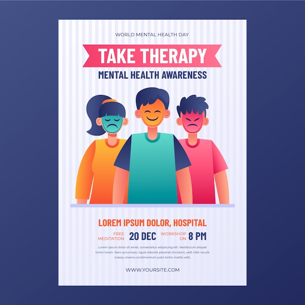 Vertical Flyer Template for World Mental Health Day – Free Download