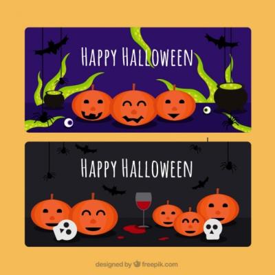 Funny Halloween Banners for Your Creative Projects – Free Download