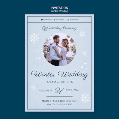 Winter Wedding Invitation Template – Free Download