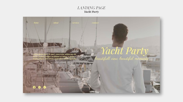 Yacht Party Landing Page Template – Download Free Stock Photo