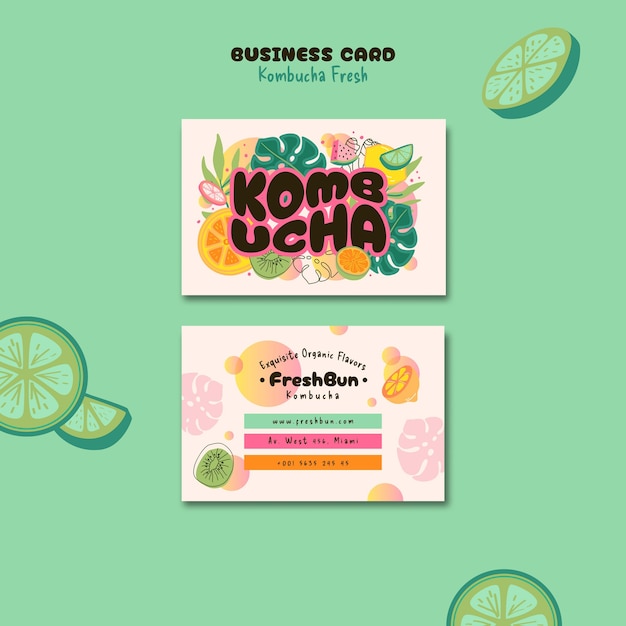 Delicious Kombucha Business Card Template – Free Download