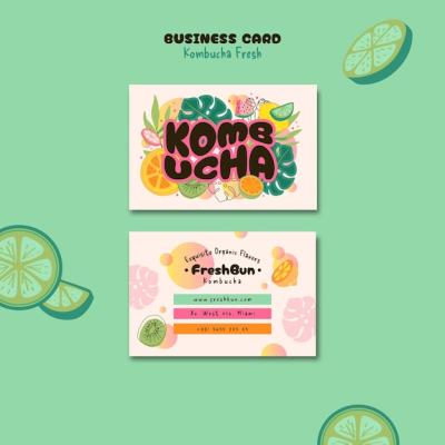 Delicious Kombucha Business Card Template – Free Download