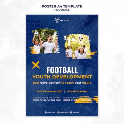 Kids Football Training Vertical Poster – Free Download