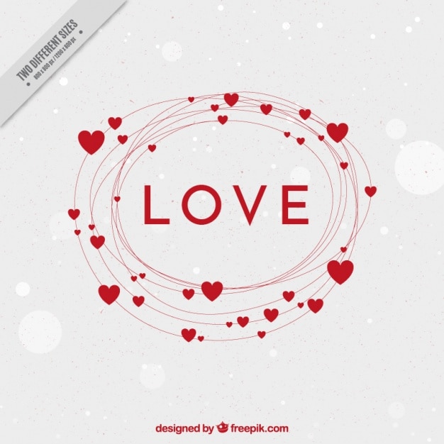 Background with the Word “Love” and Hearts – Download Free Stock Photo