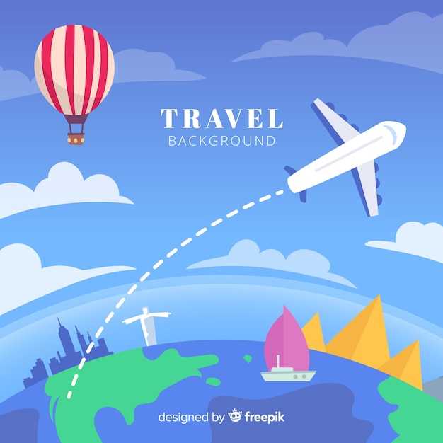 Stunning Travel Background Vector Template – Free Download