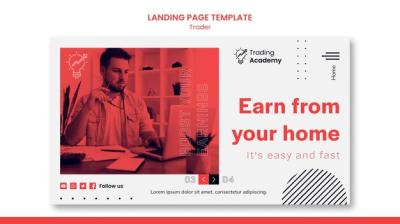 Landing Page Template for Investment Trader Occupation – Free Download