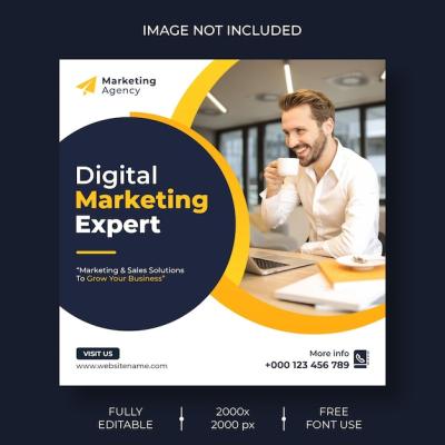 Social Media and Instagram Post Template Banner for Digital Marketing – Free Download