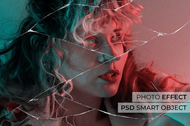 Broken Glass Effect on Portrait of Woman – Free Stock Photos Download