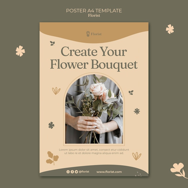 Create Flower Bouquet Poster Template for Stunning Designs – Free Download