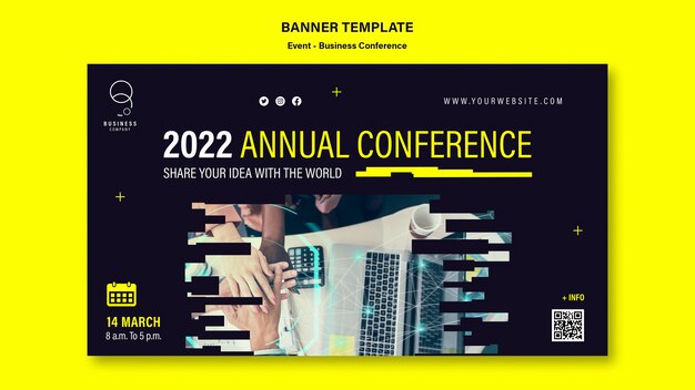 Professional Business Event Horizontal Banner Template – Free Download