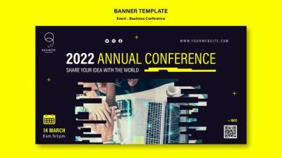 Professional Business Event Horizontal Banner Template – Free Download